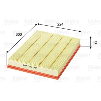 Bilde av VALEO 585290 Luftfilter 42 224 300 Filterinnsats OPEL: Zafira B, Astra G CC, A