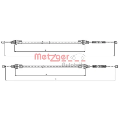Bilde av METZGER 10.9336 Bremsekabel bak 990/805 Trommelbrems COFLE