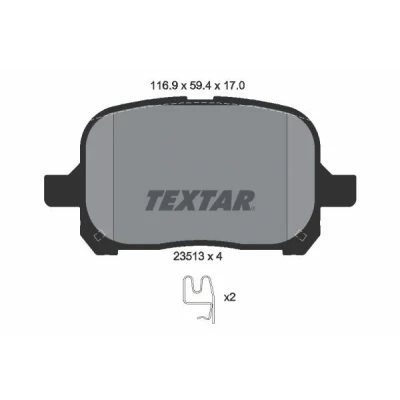 Bilde av TEXTAR 2351302 Bremseklosser med akustisk slitasjevarsel TOYOTA: Previa / Estima II, Camry IV Sedan, LEXUS: RX I