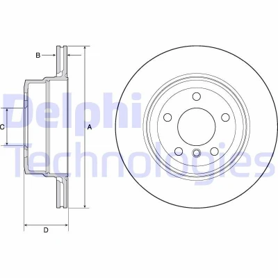 Bilde av DELPHI BG4695C Bremseskiver 320 20 5 ventilert belagt høy karbon uten hjullager, ABS sensorring BMW: Touring, Sedan