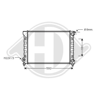 Bilde av DIEDERICHS DCM3382 Radiator 525 320 34 Climate VOLKSWAGEN: GOLF 1, Jetta 2, 2