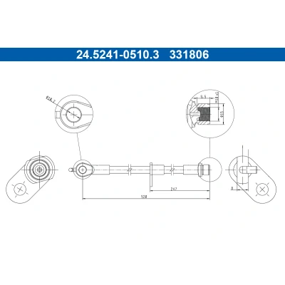 Bilde av ATE 24.5241 0510.3 Bremseslange 520mm M10x1mm