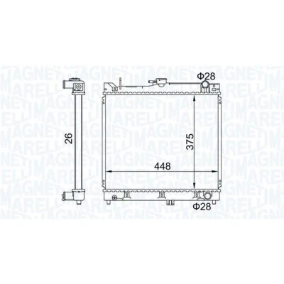Bilde av MAGNETI MARELLI 350213192700 Radiator 375 448 34 Kjøleribber satt sammen mekanisk SUZUKI: Jimny SUV