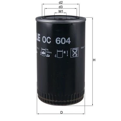 Bilde av MAHLE ORIGINAL OC 604 Oljefilter Påskruingsfilter DAF: LF 45