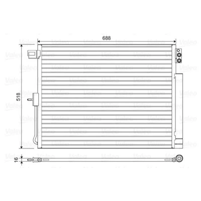 Bilde av VALEO 822616 Kondensator med tørker Aluminium 518 JEEP: GRAND CHEROKEE 4