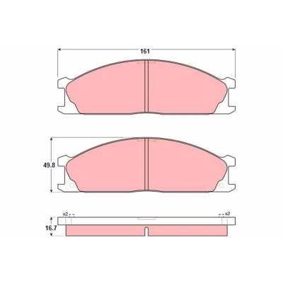 Bilde av TRW GDB1017 Bremseklosser ikke klargjort for slitasjeindikator NISSAN: NP300 Navara Pick up, Up