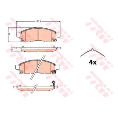 Bilde av TRW GDB2124 Bremseklosser med akustisk slitasjevarsel MITSUBISHI: L200 / Triton V Pick up