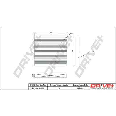 Bilde av Dr!ve+ DP1110.12.0377 Kupéfilter pollenfilter 179 177 18 MITSUBISHI: Mirage / Space Star Hatchback