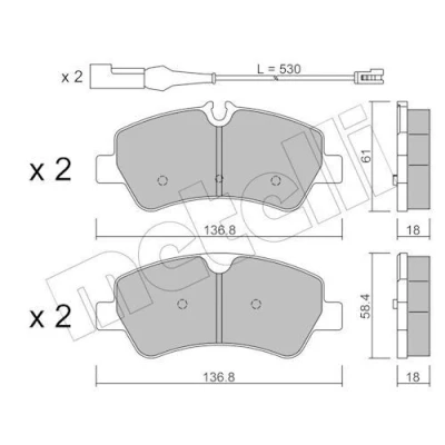 Bilde av Bremseklosser sett METELLI 22 0991 1