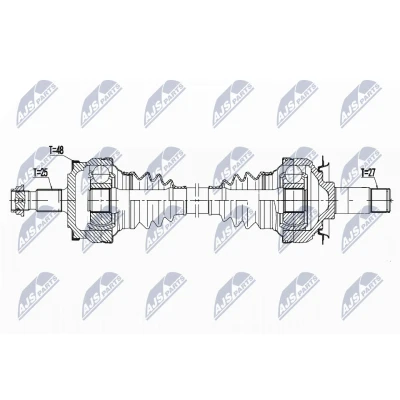 Bilde av Drivaksel, bakaksel, Høyre Venstre mercedes benz c klass [w203], coupé [cl203], A 203 350 62 56