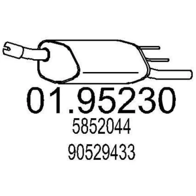 Bilde av MTS 01.95230 Sluttlyddemper 760 OPEL: Corsa B Hatchback
