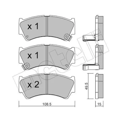 Bilde av Bremseklosser sett METELLI 22 0436 0