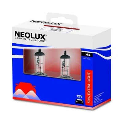 Bilde av NEOLUX N472EL SCB Lyspære, fjernlys H4 12V 60 / 55W 3200K Halogen VOLKSWAGEN: Multivan 5 (7HM, Transporter Bus, CADDY 4 Kombi