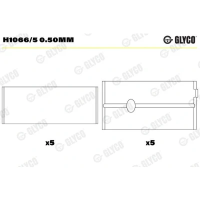 Bilde av GLYCO H1066/5 0.50mm Veivaksellager VOLVO: V60 I, PEUGEOT: 206 Hatchback
