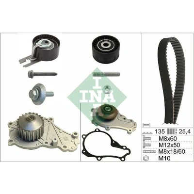 Bilde av INA 530 0369 30 vannpumpe + Registerreimsett med CITROËN: C3 I Hatchback