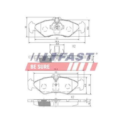 Bilde av FAST FT29017 Bremseklosser bakaksel klargjort for slitasjeindikator MERCEDES BENZ: Sprinter 3 T Minibuss, Flatvogn lastebil/Chassis
