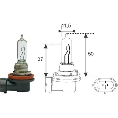 Bilde av MAGNETI MARELLI 002548100000 Lyspære, fjernlys H9 12V 65W PGJ 19 5 Halogen MERCEDES BENZ: S Klasse Sedan, MINI: Hatchback
