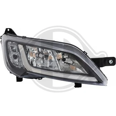 Bilde av DIEDERICHS 3484782 Frontlykter høyre H7/H7, WY21W, W21/5W svart med motor for høydejustering hovedlys FIAT: Ducato III Flatvogn lastebil / Chassis