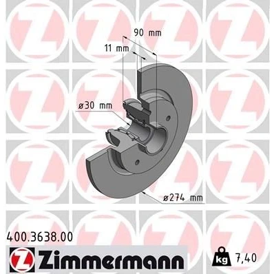 Bilde av Bremseskive ZIMMERMANN 400.3638.00