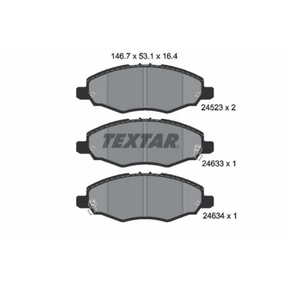 Bilde av TEXTAR 2452301 Bremseklosser med akustisk slitasjevarsel TOYOTA: HILUX 3 Pick up