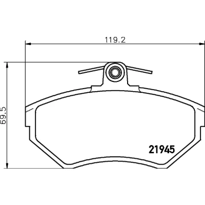 Bilde av HELLA 8DB 355 018 241 Bremseklosser ikke klargjort for slitasjeindikator med bremsecaliperskruer VOLKSWAGEN: GOLF 3, Caddy 2 Kastenwagen