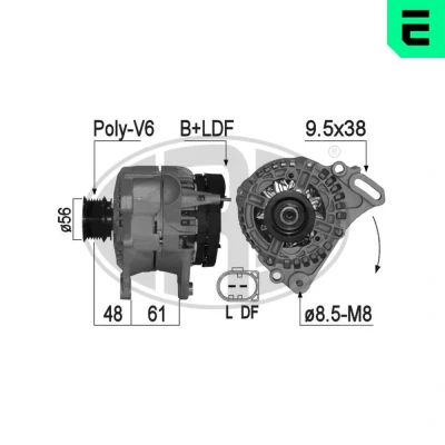 Bilde av ERA 209157A Dynamo 14V 70A SKODA: Octavia I Hatchback, Fabia 1 Combi, Hatchback