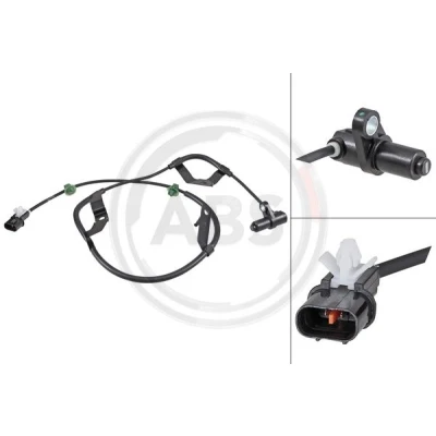 Bilde av A.B.S. 31912 ABS sensor passiv 900 svart MITSUBISHI: L200 / Triton IV Pick up