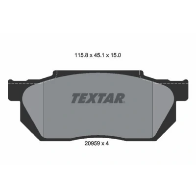 Bilde av TEXTAR 2095901 Bremseklosser ikke klargjort for slitasjeindikator HONDA: CIVIC 4 Hatchback