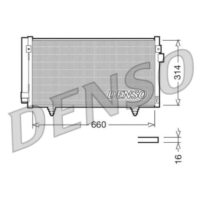 Bilde av DENSO DCN36003 Kondensator med tørker 660x314x16 R 134a 660 SUBARU: Impreza III Hatchback