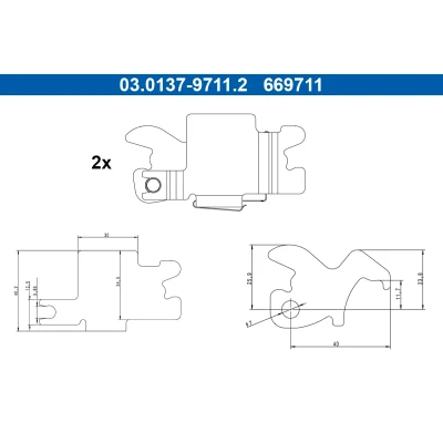 Bilde av ATE 03.0137 9711.2 Teilbehørsett, parkeingsbremse sko