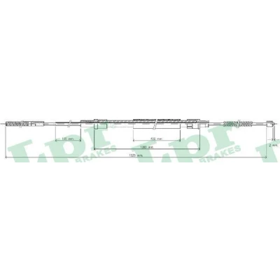 Bilde av LPR C0303B Bremsekabel 1530/1085 Trommelbrems VOLKSWAGEN: Jetta 2