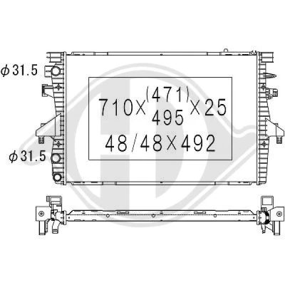 Bilde av DIEDERICHS DCM3448 Radiator 710 463 24 Climate VOLKSWAGEN: Transporter 5, Multivan 5 (7HM