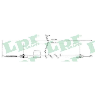 Bilde av LPR C0294B Bremsekabel 1608/1315 Trommelbrems, skive/trommel