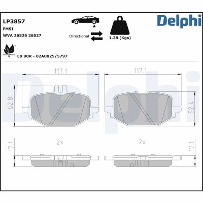 Bilde av Bremseklosser sett DELPHI LP3857