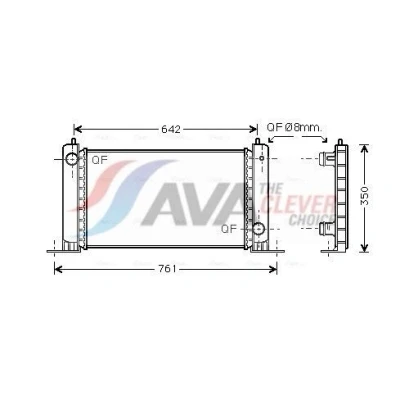 Bilde av AVA COOLING SYSTEMS FT2251 Radiator Aluminium 580mm 322mm 23mm med tetning uten hette, ekspansjonstank Kjøleribber satt sammen mekanisk