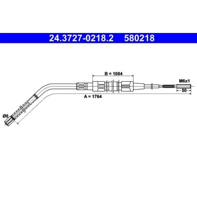 Bilde av ATE 24.3727 0218.2 Bremsekabel 1764