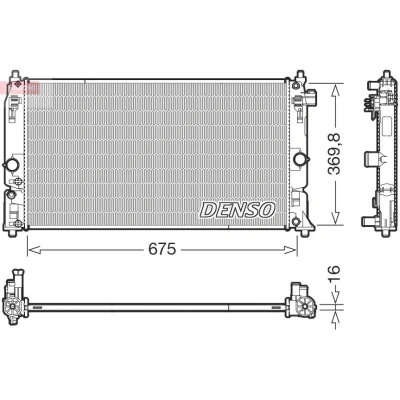 Bilde av DENSO DRM50150 Radiator 675mm 370mm 16mm