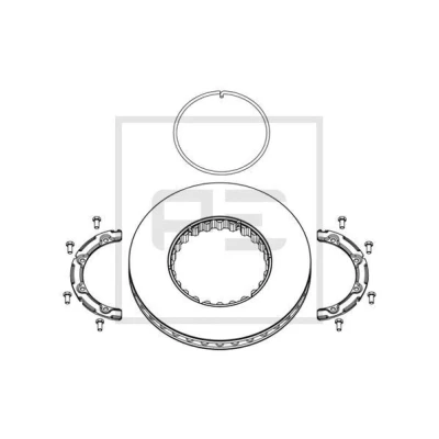 Bilde av PETERS ENNEPETAL 146.222 00A Bremseskiver foran og bak 434 45 innvendig ventilert med festemateriell