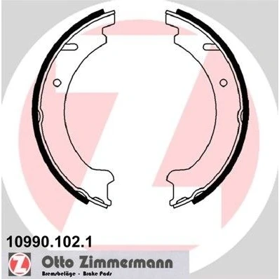 Bilde av ZIMMERMANN 10990.102.1 Handbromsbackar Bildet viser leveranseinnholdet VOLVO: V70 I, 850 Sedan, S70