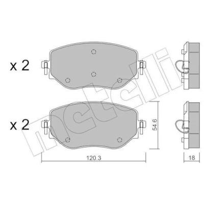 Bilde av METELLI 22 1225 0 Bremseklosser ekskl. slitasjevarselkontakt NISSAN: MICRA 5
