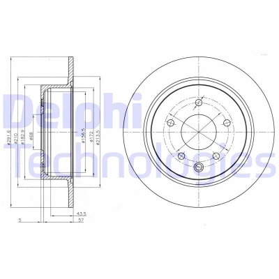 Bilde av DELPHI BG4108C Bremseskiver 292 9 5 fullt ut belagt ubehandlet uten hjullager, ABS sensorring NISSAN: NV200 Varebil / Stasjonsvogn