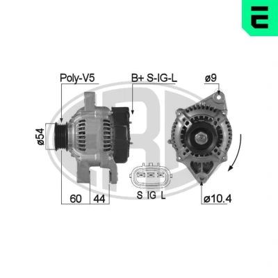 Bilde av ERA 210266A Dynamo 14V 70A TOYOTA: Celica VI Coupé, Corolla VII Sedan, Carina E Hatchback