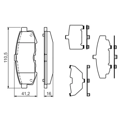 Bilde av BOSCH 0 986 494 319 Bremseklosser Low Metallic med antihyle blikk, montageanvisning MAZDA: MPV 2