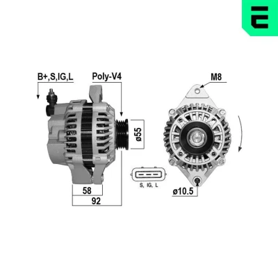 Bilde av ERA 210613A Dynamo 14V 60A SUZUKI: Grand Vitara 1 SUV, Jimny I SUV