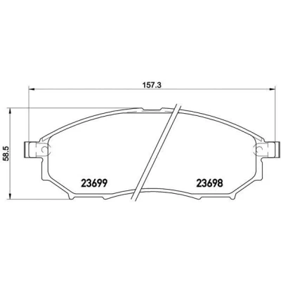 Bilde av BREMBO P 56 094 Bremseklosser med akustisk slitasjevarsel uten tilbehør NISSAN: Pathfinder 3, Qashqai / Qashqai+2 I, NP300 Navara Pick up