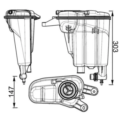 Bilde av MAHLE ORIGINAL CRT 95 000S Ekspansjonstank Med sensor AUDI: A4 B8 Avant, A5 Coupé, Sportback