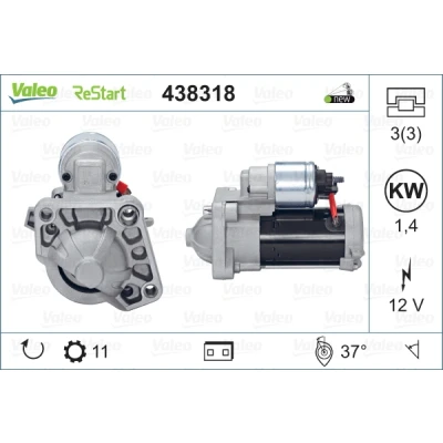 Bilde av VALEO NEW STOP&amp;START ORIGINAL PART 438318 Starter 12 1,4 11 VOLVO: V70 3, XC60 I, V60 I