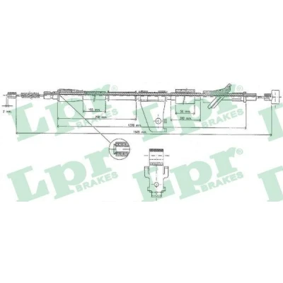 Bilde av LPR C0527B Bremsekabel 1516/1302 Trommelbrems