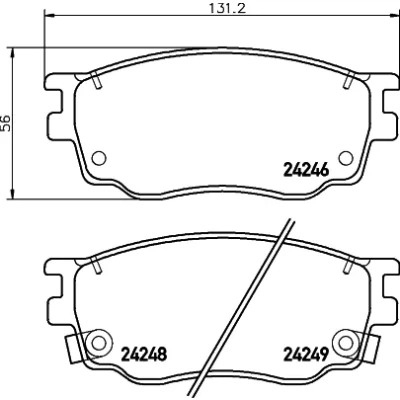 Bilde av HELLA 8DB 355 012 091 Bremseklosser med akustisk slitasjevarsel MAZDA: 323 F 6, 6 Sedan, Hatchback
