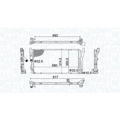 Bilde av MAGNETI MARELLI 350213202800 Radiator 680 350,5 26 Kjøleribber loddet